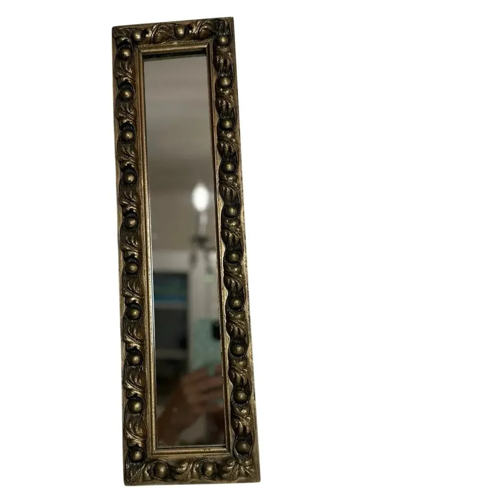 Gold Gilt Mirror Frame Ornate Baroque Style Egg & Dart Motif & Carved Scroll